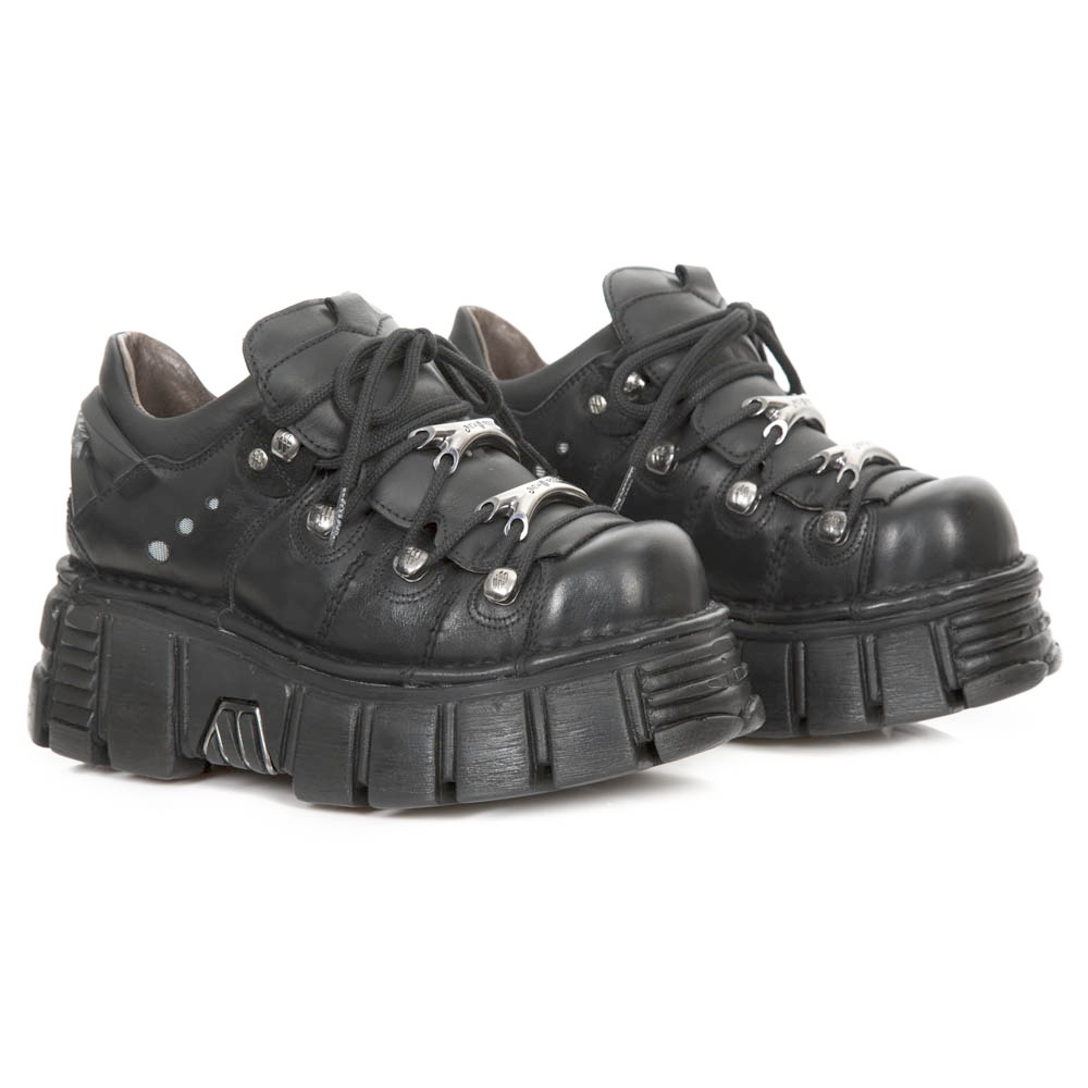 New Rock - M-120N-S16 Plattformstiefel - Schwarz